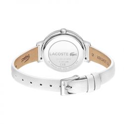 Montre femme lacoste riga blanc cuir blanc - analogiques - edora - 2