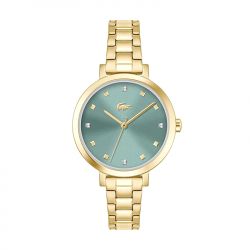 Montre femme lacoste riga vert acier doré - analogiques - edora - 0