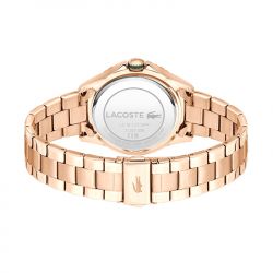 Montre femme lacoste santorini vert acier doré rose - analogiques - edora - 3