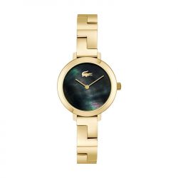 Montre femme lacoste tivoli noir acier doré - analogiques - edora - 0