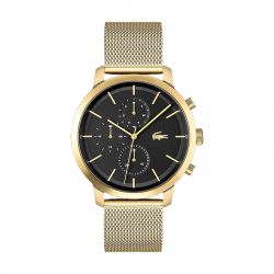 Montre chronographe homme lacoste replay noir acier doré - chronographes - edora - 0