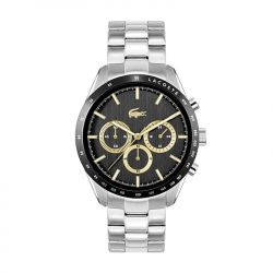 Montre chronographe homme lacoste boston noir acier argenté - chronographes - edora - 0