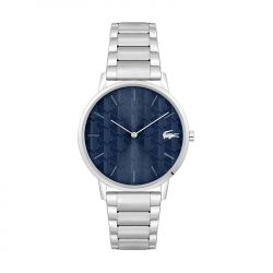 Montre homme lacoste crocorigin bleu acier argenté - analogiques - edora - 0