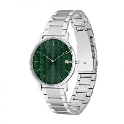 Montre homme lacoste crocorigin vert acier argenté - analogiques - edora - 1