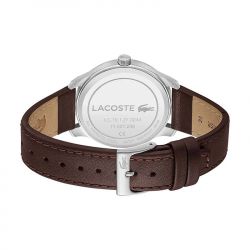 Montre homme lacoste lisbon bleu cuir brun - analogiques - edora - 2