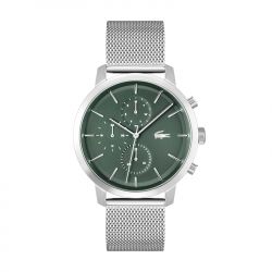 Montre chronographe homme lacoste replay vert acier argenté - chronographes - edora - 0