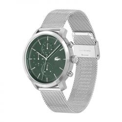 Montre chronographe homme lacoste replay vert acier argenté - chronographes - edora - 2