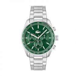 Montre chronographe homme lacoste boston vert acier argenté - chronographes - edora - 0