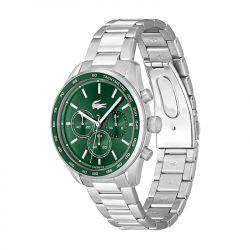 Montre chronographe homme lacoste boston vert acier argenté - chronographes - edora - 2