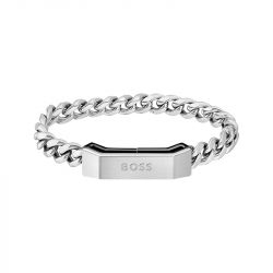 Bracelet homme 17.5cm boss carter acier argenté - plus-de-bracelets-hommes - edora - 0