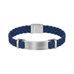 Bracelet homme 19cm boss dylan cuir bleu - plus-de-bracelets-hommes - edora - 0