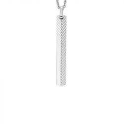 Collier homme 55.9cm fossil harlow linear texture acier argenté - plus-de-colliers-hommes - edora - 3