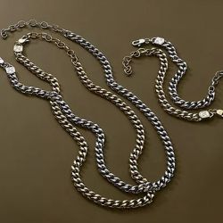 Chaîne homme 48cm fossil bold chains acier argenté - chaines - edora - 2