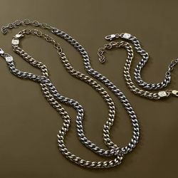 Bracelet chaîne homme 16.5cm fossil bold chains acier doré - chaines - edora - 3