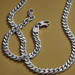 Bracelet chaîne homme 16.5cm fossil bold chains acier argenté - chaines - edora - 2