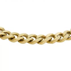 Bracelet chaîne homme 16.5cm fossil harlow linear texture acier doré - chaines - edora - 2