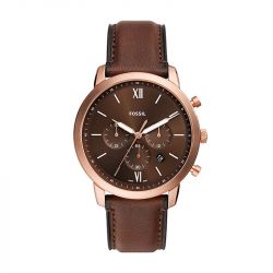 Montre chronographe homme fossil neutra cuir brun - chronographes - edora - 0