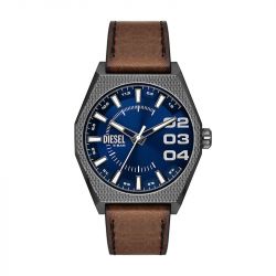 Montre homme diesel spiked bleu cuir brun - analogiques - edora - 0