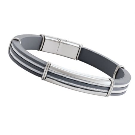 Bracelet or & argent, bracelet plaqué or, bracelet cuir & tissu (42) - plus-de-bracelets-hommes - edora - 2