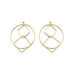 Boucles d'oreilles femme les cadettes cosmos laiton doré - plus-de-boucles-d-oreilles-fem - edora - 0