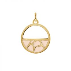 Pendentif femme les cadettes girafe laque rose laiton doré - pendentifs - edora - 0