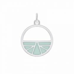 Pendentif femme les cadettes ibiza laque vert laiton argenté - pendentifs - edora - 0