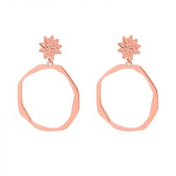 Boucles d'oreilles femme les cadettes nÉnuphar laiton doré rose - plus-de-boucles-d-oreilles-fem - edora - 0