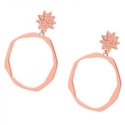 Boucles d'oreilles femme les cadettes nÉnuphar laiton doré rose - plus-de-boucles-d-oreilles-fem - edora - 1