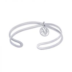 Bracelet jonc femme les cadettes perroquet ajourÉ laiton argenté - joncs - edora - 0