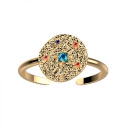 Bague femme les cadettes estrella rond laiton doré - plus-de-bagues-femmes - edora - 0