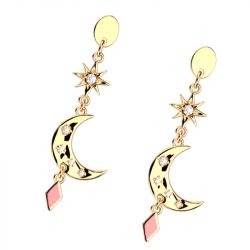 Boucles d'oreilles laiton - pendantes - edora - 2