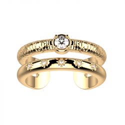 Bague ajustable femme les cadettes birthstones laiton doré - plus-de-bagues-femmes - edora - 0