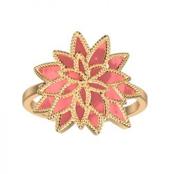 Bague femme les cadettes coral laiton doré - plus-de-bagues-femmes - edora - 0