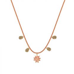 Collier femme les cadettes coral pampilles fleur de lotus laiton doré - plus-de-colliers-femmes - edora - 2