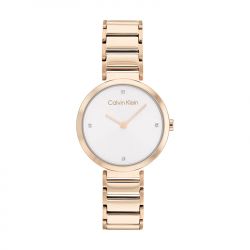 Montre femme calvin klein minimalist t acier doré rose 25200140 - analogiques - edora - 0