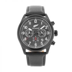 Montre Chronographe Homme ALL BLACKS NOIR Cuir Noir