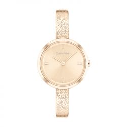 Montre femme calvin klein beam acier doré rose - analogiques - edora - 0