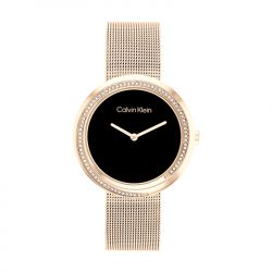 Montre femme calvin klein sculptural acier doré rose - analogiques - edora - 0