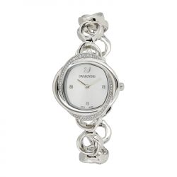 Montre femme swarovski crystal flower acier argenté - analogiques - edora - 0