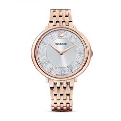 Montre femme swarovski crystalline chic acier doré rose - analogiques - edora - 0