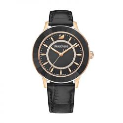 Montre femme swarovski octea lux noir cuir noir - analogiques - edora - 0