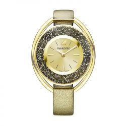 Montre femme swarovski crystalline cuir doré - analogiques - edora - 0