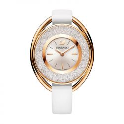 Montre femme swarovski crystalline cuir blanc - analogiques - edora - 0