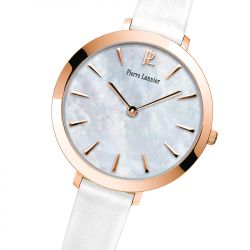 Montre femme pierre lannier elegance cuir blanc - analogiques - edora - 1