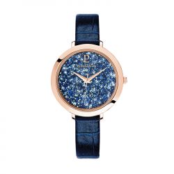 Montre femme pierre lannier elegance cristal cuir bleu - analogiques - edora - 0