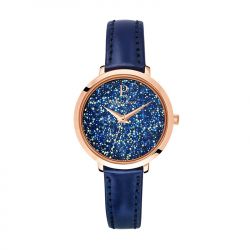 Montre femme pierre lannier petite elegance cristal cuir bleu - analogiques - edora - 0