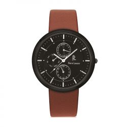 Montre homme pierre lannier elegance cuir brun - analogiques - edora - 0