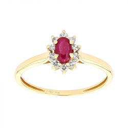 Solitaire marquise femme edora prestige or 750/1000 rubis diamants - solitaires - edora - 0