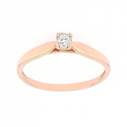 Bague solitaire femme edora or 375/1000 rose diamant - solitaires - edora - 0