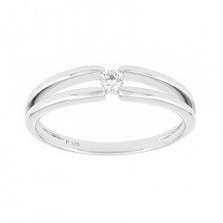 Bague solitaire femme edora or 375/1000 blanc diamant - solitaires - edora - 0